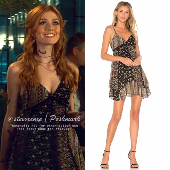 Alice + Olivia Delilah Tiered Print Stretch Silk Dress ASO Clary Fray - Picture 2 of 16